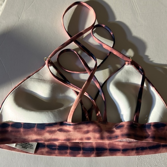 Victoria's Secret PINK Bonded Triangle Bralette Bra in Pink & Navy‎ Tie Dye Sz L - Picture 5 of 9